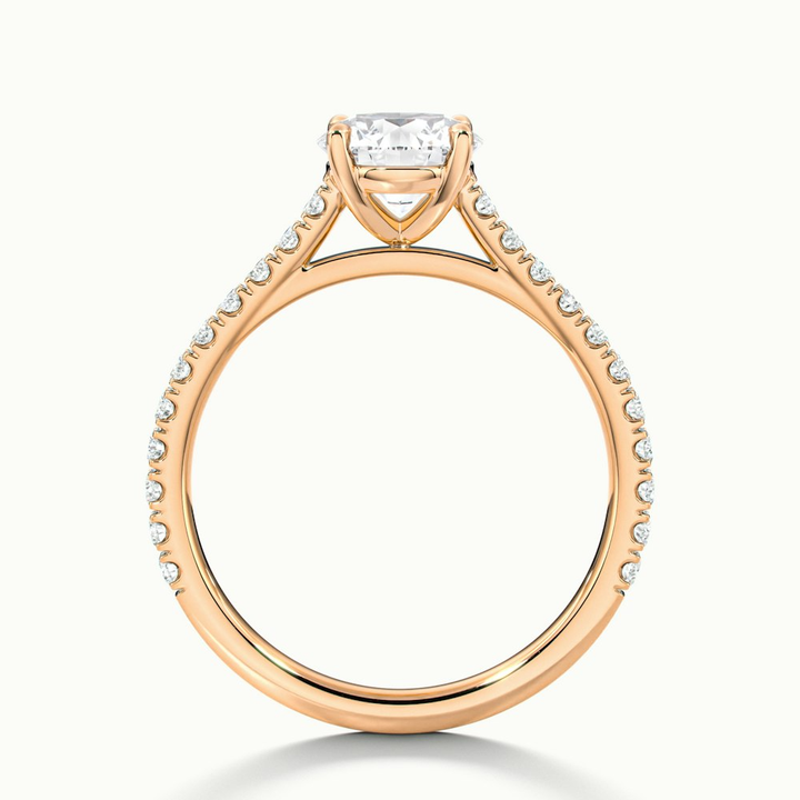 Riva 5 Carat Round Solitaire Scallop Lab Grown Engagement Ring in 14k Rose Gold