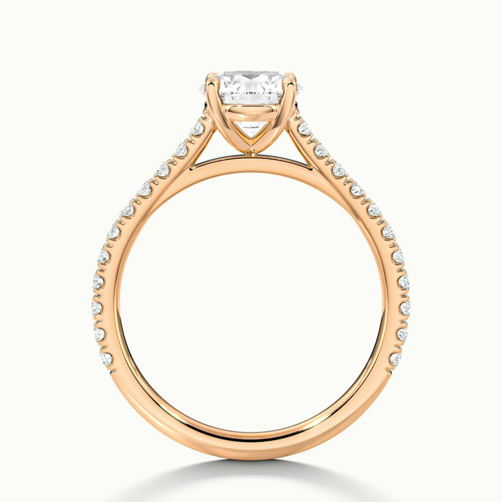 Riva 1.5 Carat Round Solitaire Scallop Lab Grown Engagement Ring in 10k Rose Gold