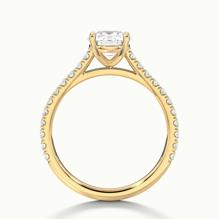 Riva 2.5 Carat Round Solitaire Scallop Lab Grown Engagement Ring in 14k Yellow Gold