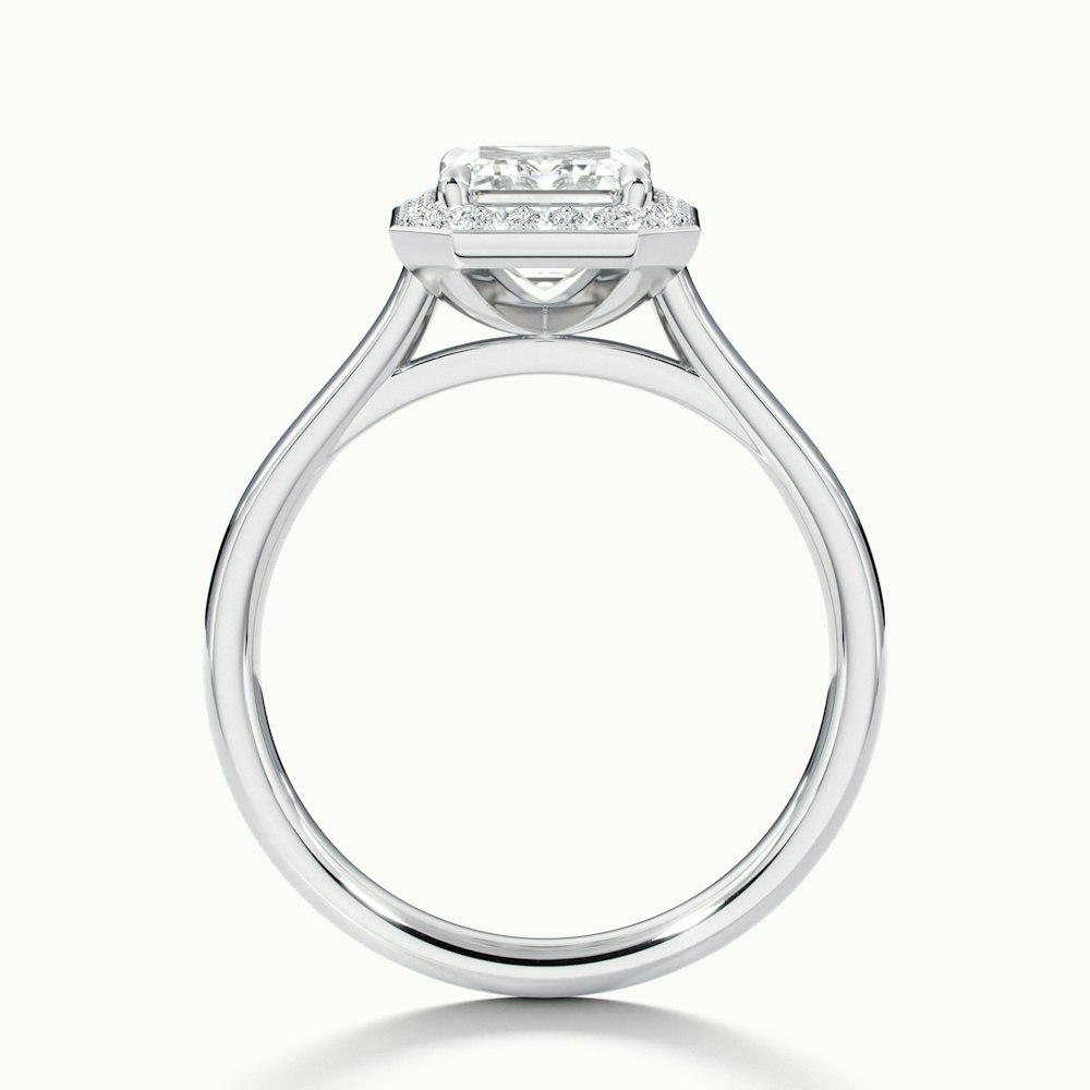 Ila 2.5 Carat Emerald Cut Halo Lab Grown Engagement Ring in Platinum