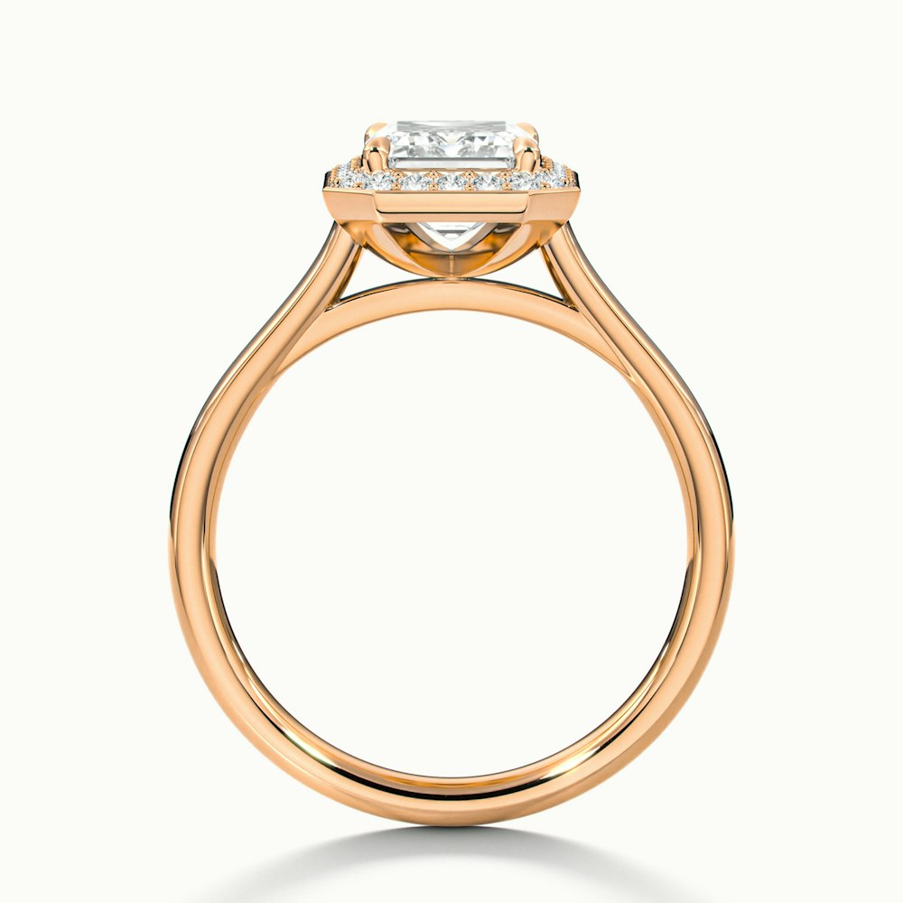 Ila 4.5 Carat Emerald Cut Halo Lab Grown Engagement Ring in 18k Rose Gold