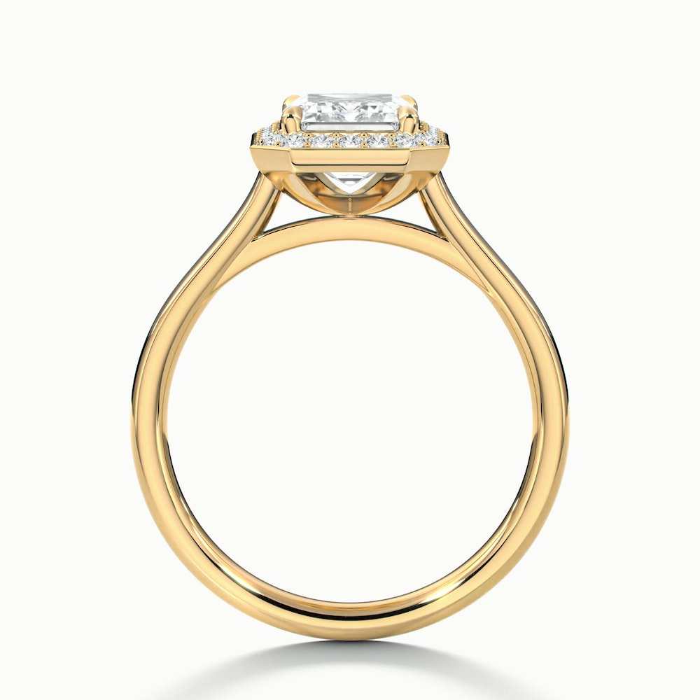 Ila 4 Carat Emerald Cut Halo Lab Grown Engagement Ring in 10k Yellow Gold