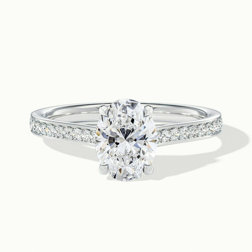 Nell 9 Carat Emerald Cut Halo Moissanite Diamond Ring in 10k White Gold