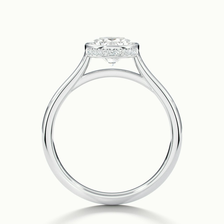 Angel 2 Carat Round Bezel Set Moissanite Diamond Ring in Platinum