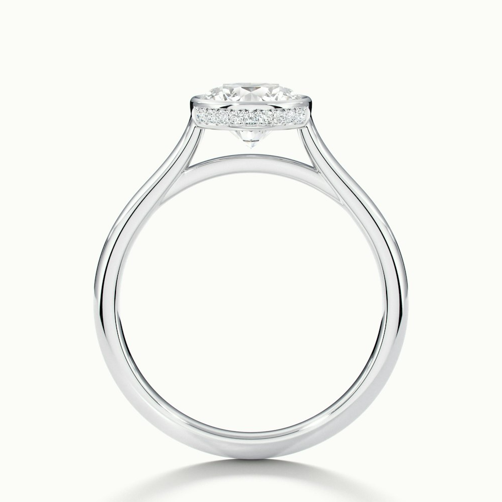 Myra 10 Carat Round Bezel Set Moissanite Engagement Ring in 14k White Gold