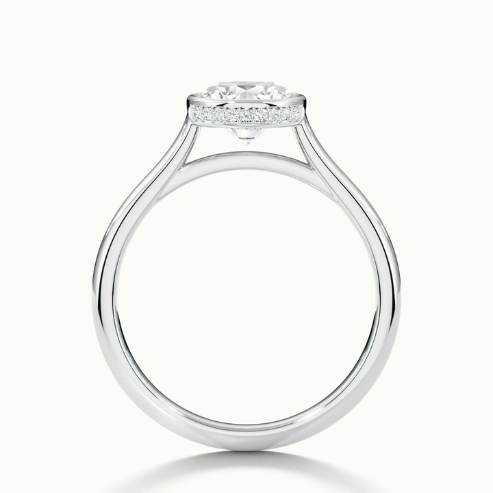 Angel 1.5 Carat Round Bezel Set Moissanite Diamond Ring in 10k White Gold