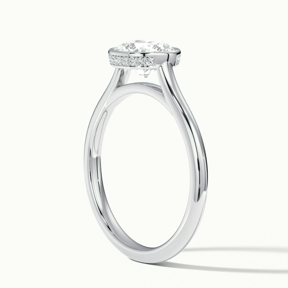 Myra 10 Carat Round Bezel Set Moissanite Engagement Ring in 10k White Gold