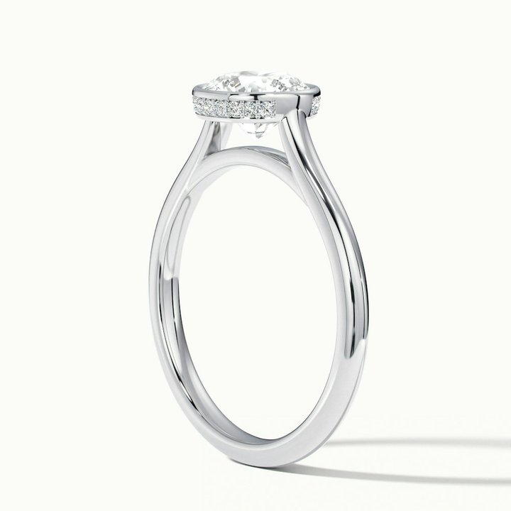 Anya 2 Carat Round Solitaire Lab Grown Engagement Ring Hidden Halo in 18k White Gold