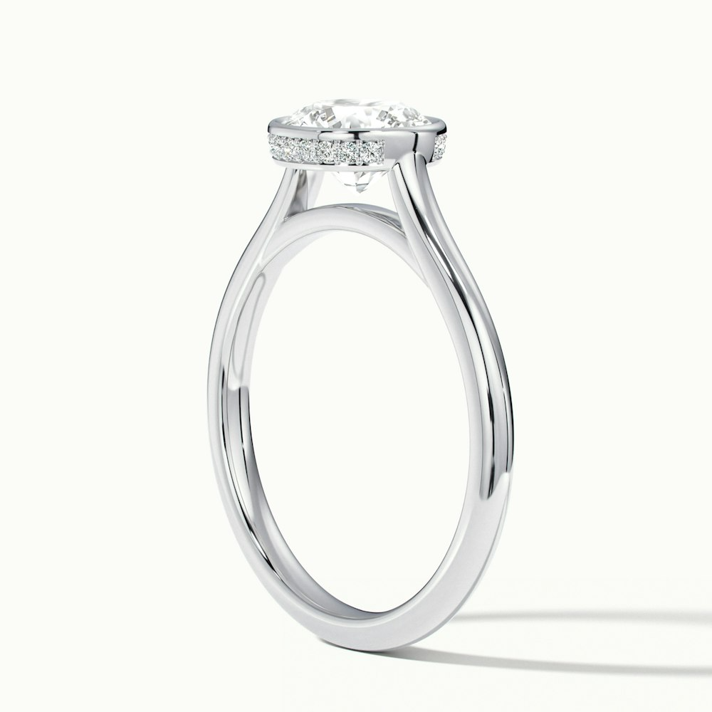 Anya 1 Carat Round Solitaire Lab Grown Engagement Ring Hidden Halo in 18k White Gold