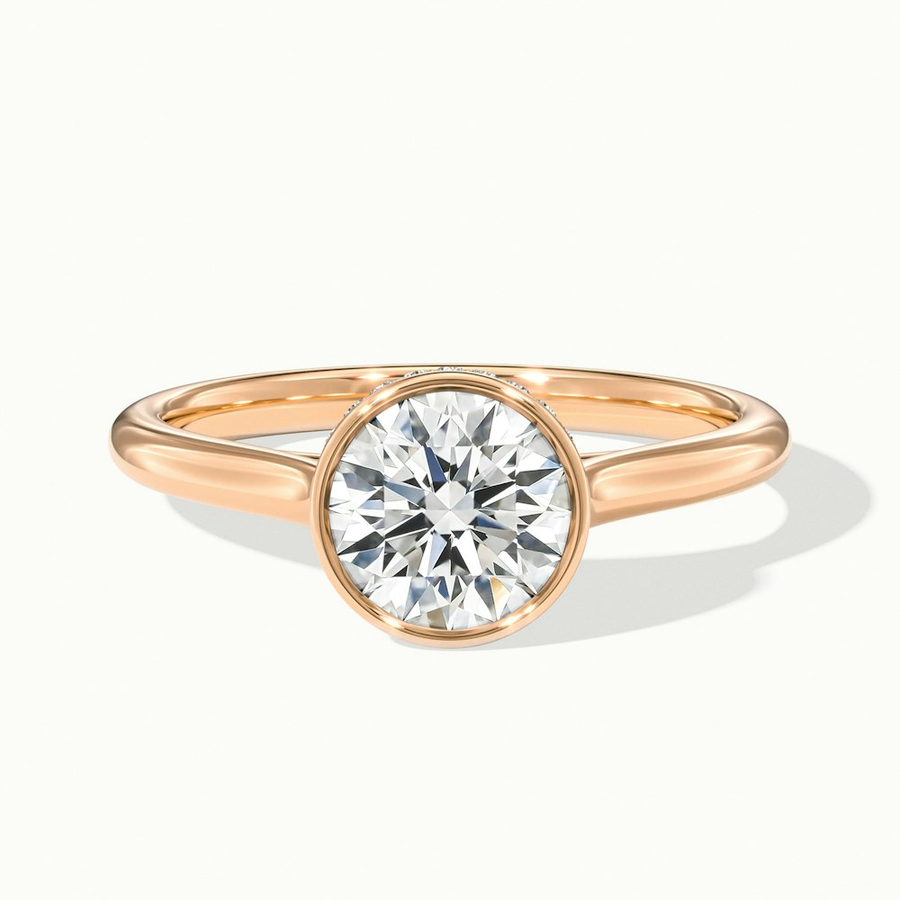 1 Carat Round Bezel Set Moissanite Diamond Ring