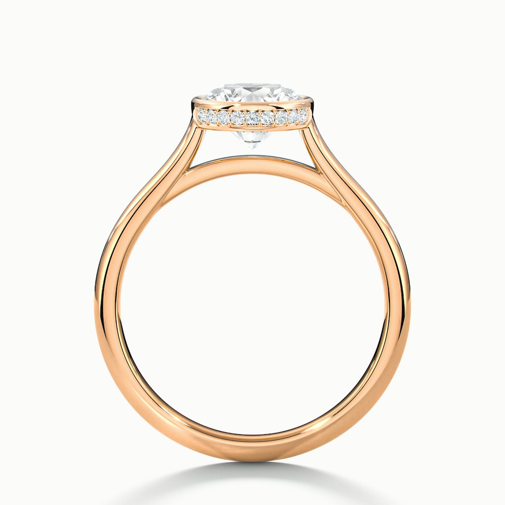 Angel 5.5 Carat Round Bezel Set Moissanite Diamond Ring in 14k Rose Gold