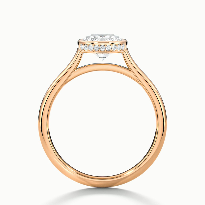 Angel 5.5 Carat Round Bezel Set Moissanite Diamond Ring in 18k Rose Gold