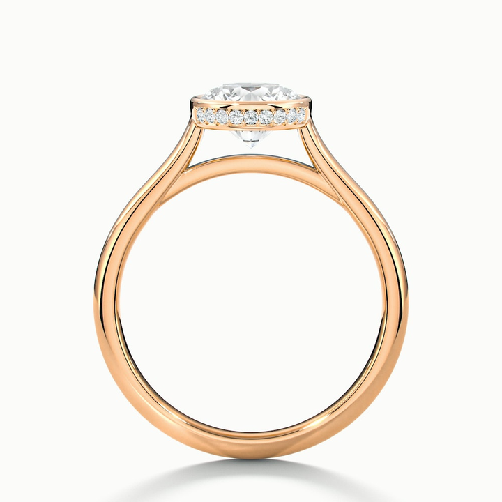 Anya 1 Carat Round Solitaire Lab Grown Engagement Ring Hidden Halo in 14k Rose Gold