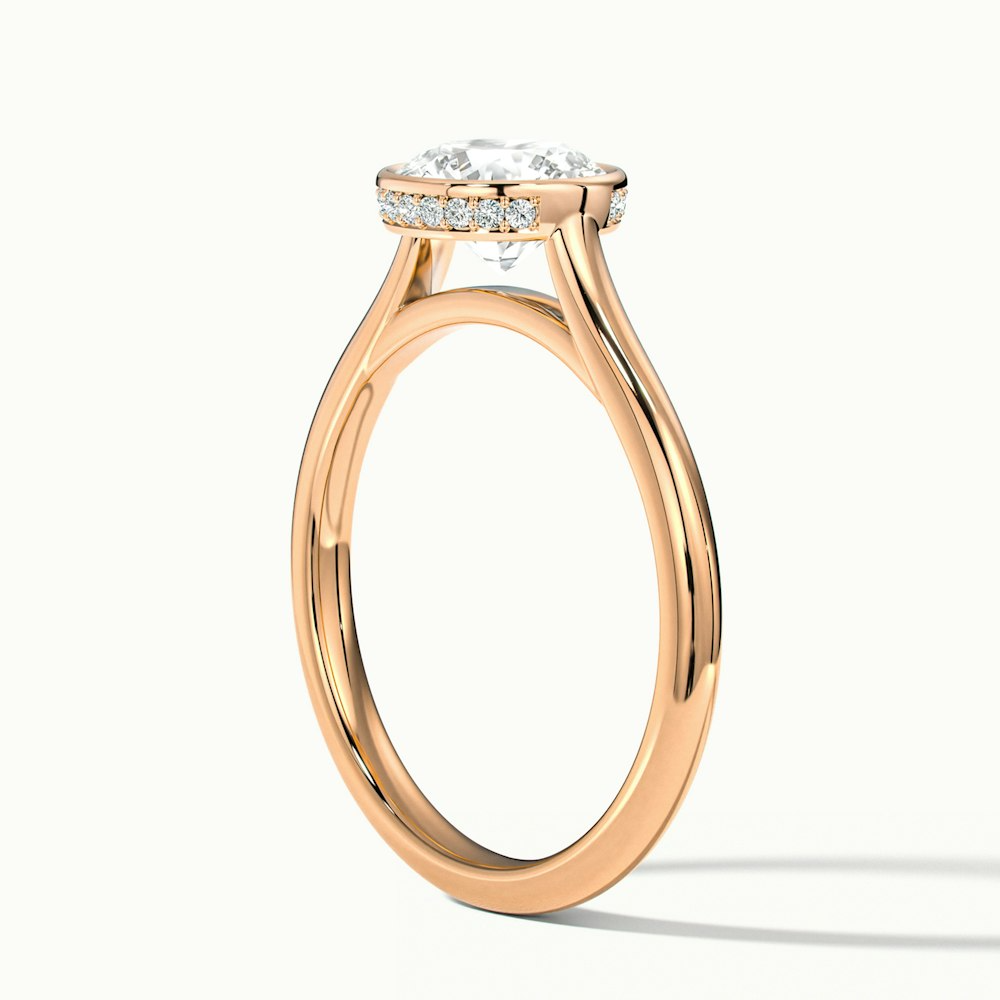 Angel 1 Carat Round Bezel Set Moissanite Diamond Ring in 10k Rose Gold