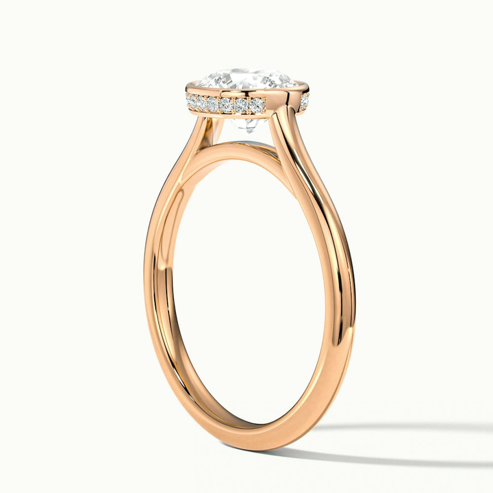 Angel 1 Carat Round Bezel Set Moissanite Diamond Ring in 14k Rose Gold