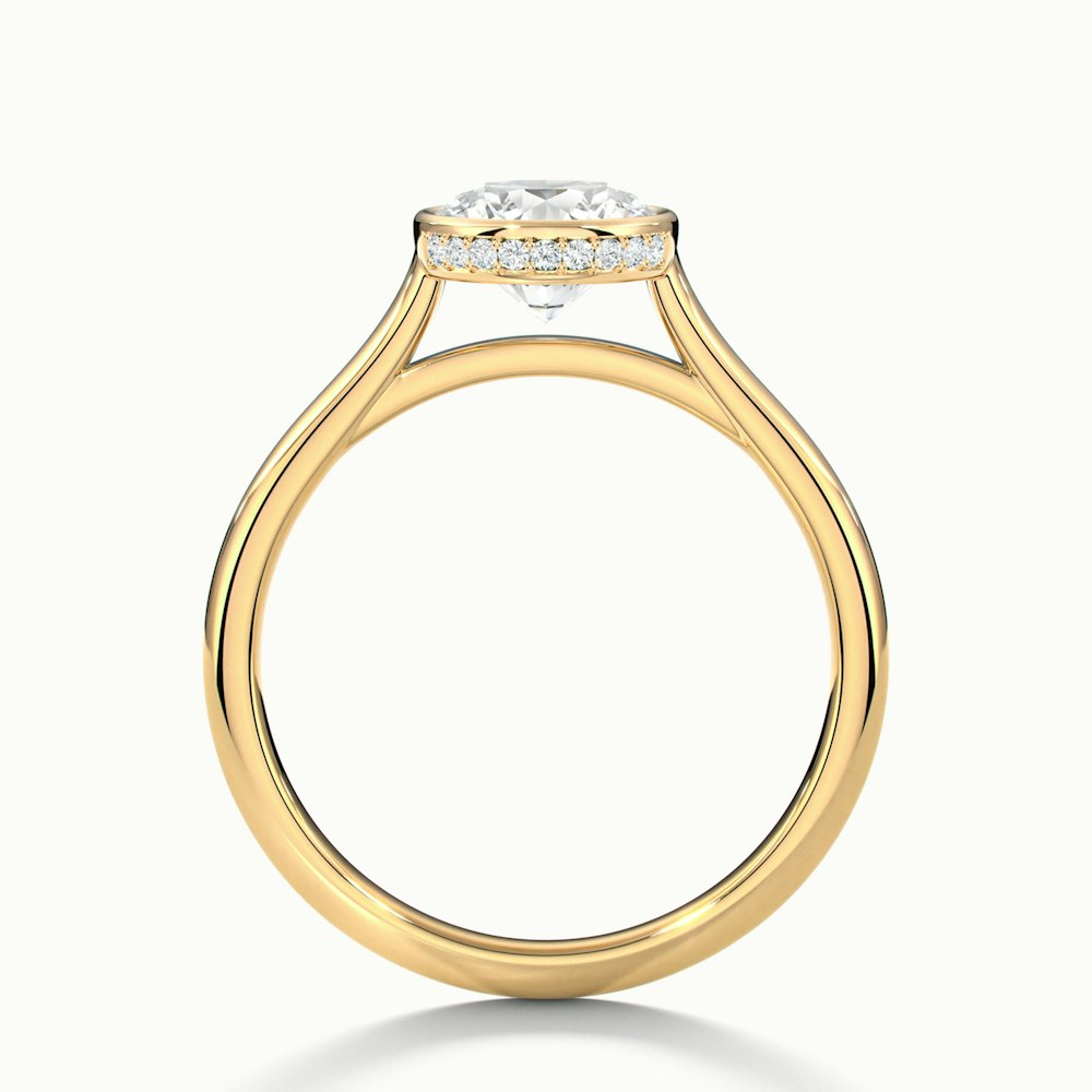 Myra 6 Carat Round Bezel Set Moissanite Engagement Ring in 10k Yellow Gold