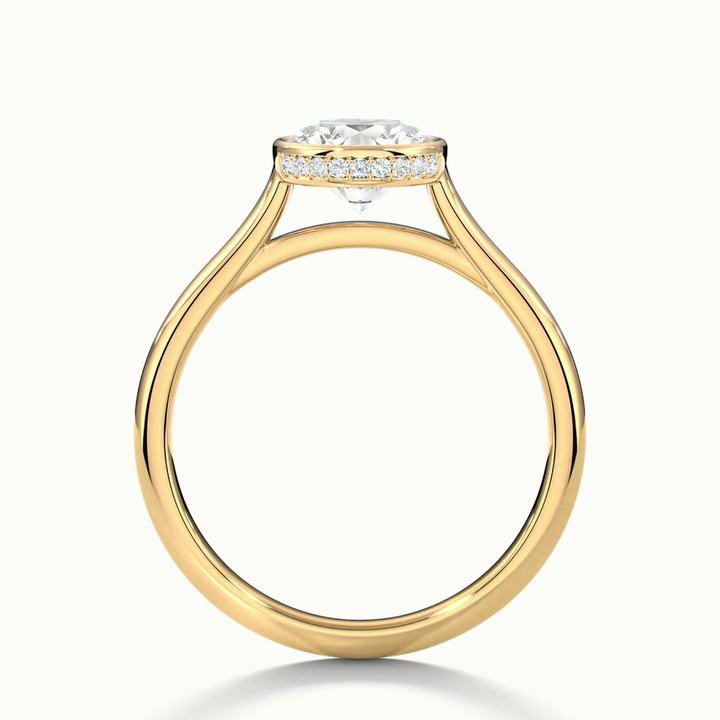Anya 3.5 Carat Round Solitaire Lab Grown Engagement Ring Hidden Halo in 10k Yellow Gold