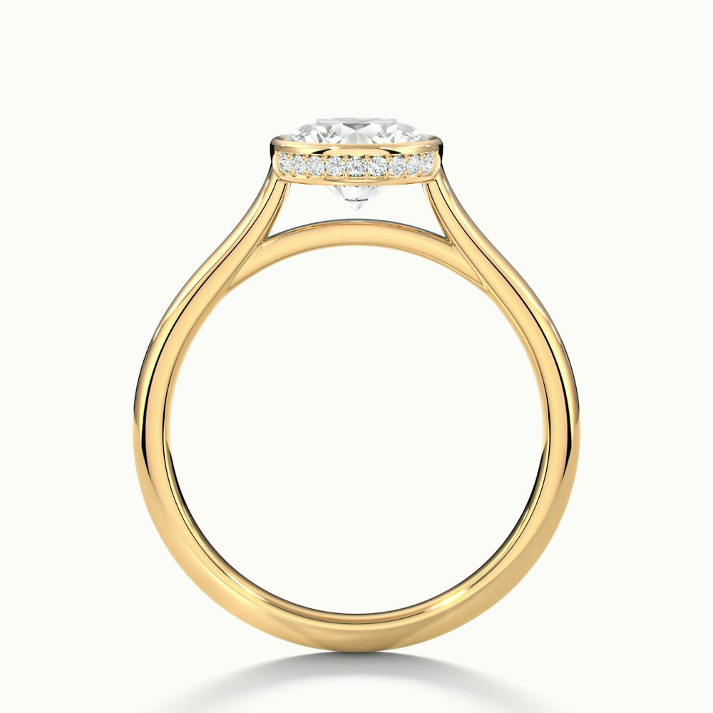 Angel 3.5 Carat Round Bezel Set Moissanite Diamond Ring in 10k Yellow Gold