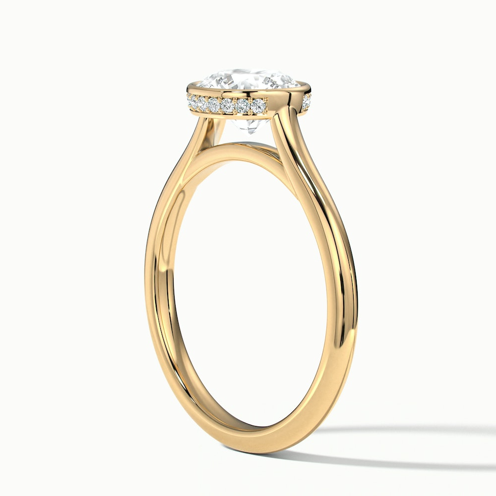 Angel 1 Carat Round Bezel Set Moissanite Diamond Ring in 14k Yellow Gold