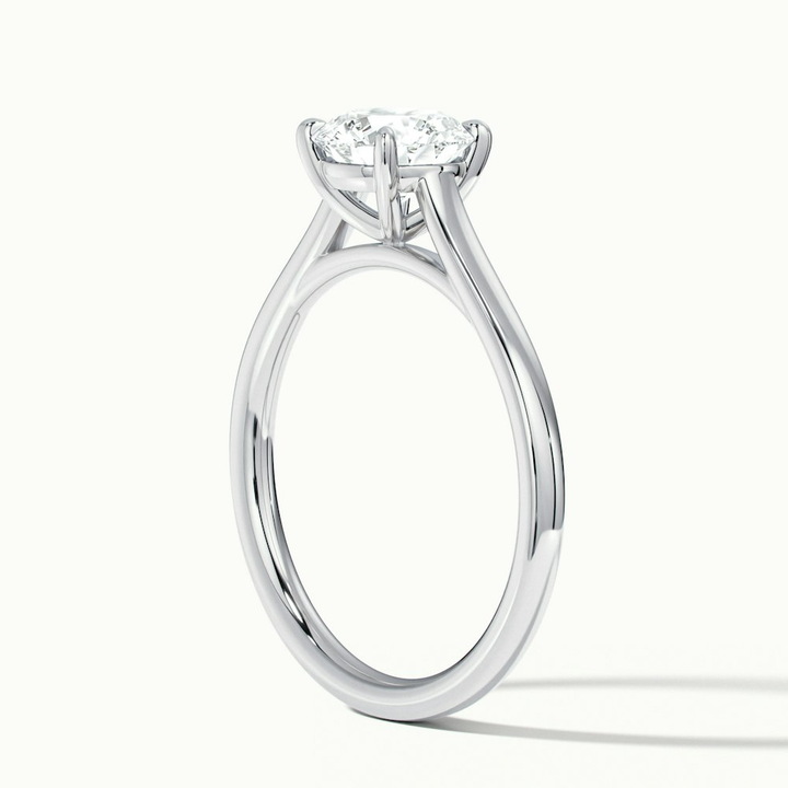 Lena 4.5 Carat Round Cut Solitaire Lab Grown Engagement Ring in 14k White Gold