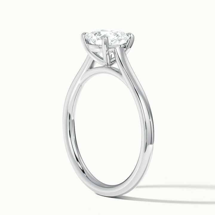 Lena 5 Carat Round Cut Solitaire Lab Grown Engagement Ring in 10k White Gold
