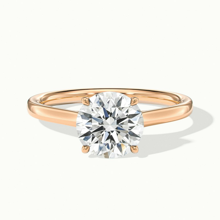 Anaya 2 Carat Round Cut Solitaire Moissanite Diamond Ring in 14k Rose Gold