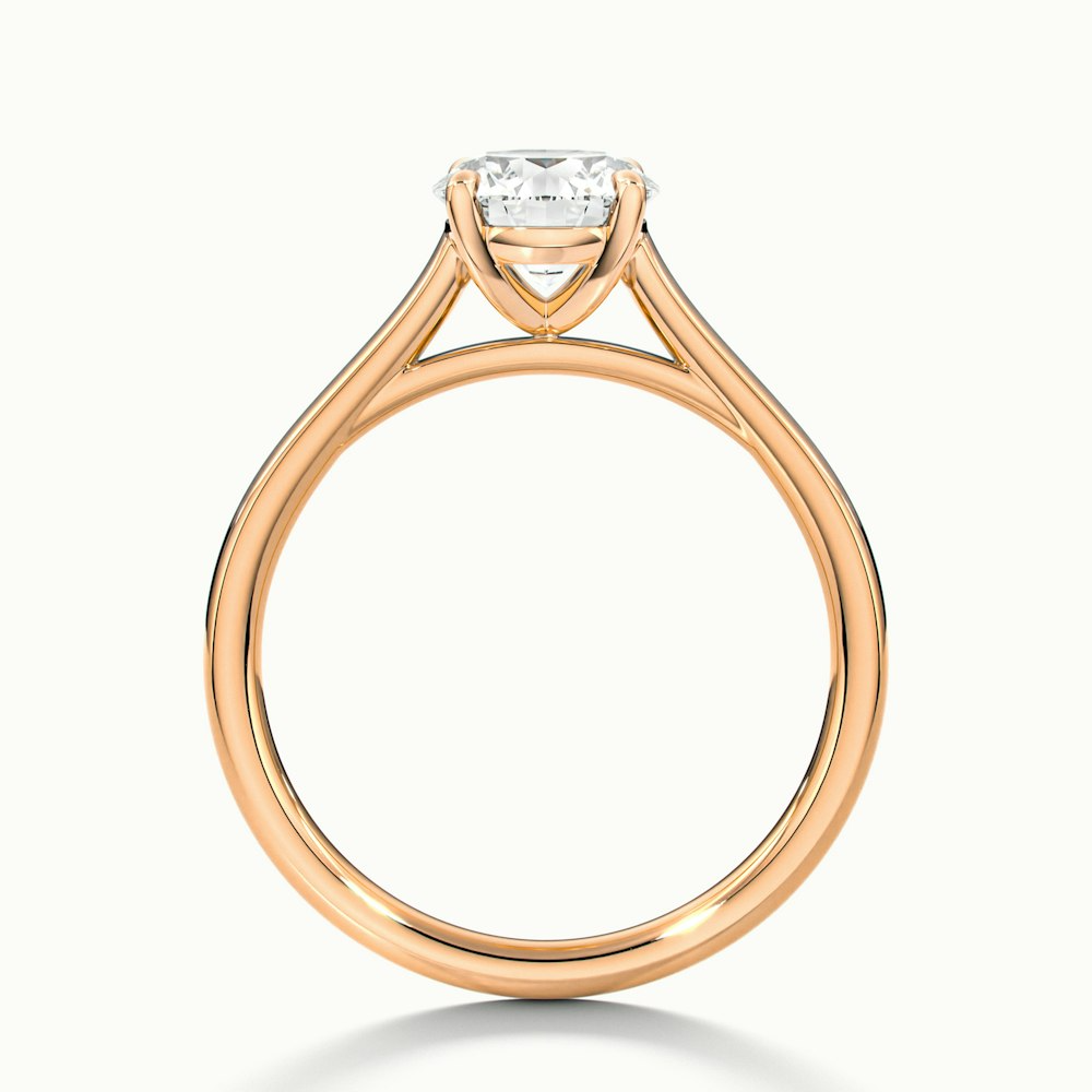 Lena 5 Carat Round Cut Solitaire Lab Grown Engagement Ring in 10k Rose Gold