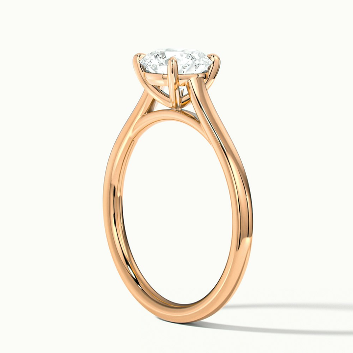 Lena 1.5 Carat Round Cut Solitaire Lab Grown Engagement Ring in 14k Rose Gold