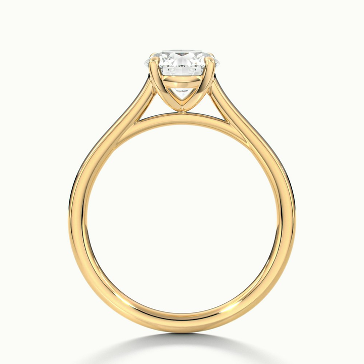 Lena 3 Carat Round Cut Solitaire Lab Grown Engagement Ring in 10k Yellow Gold