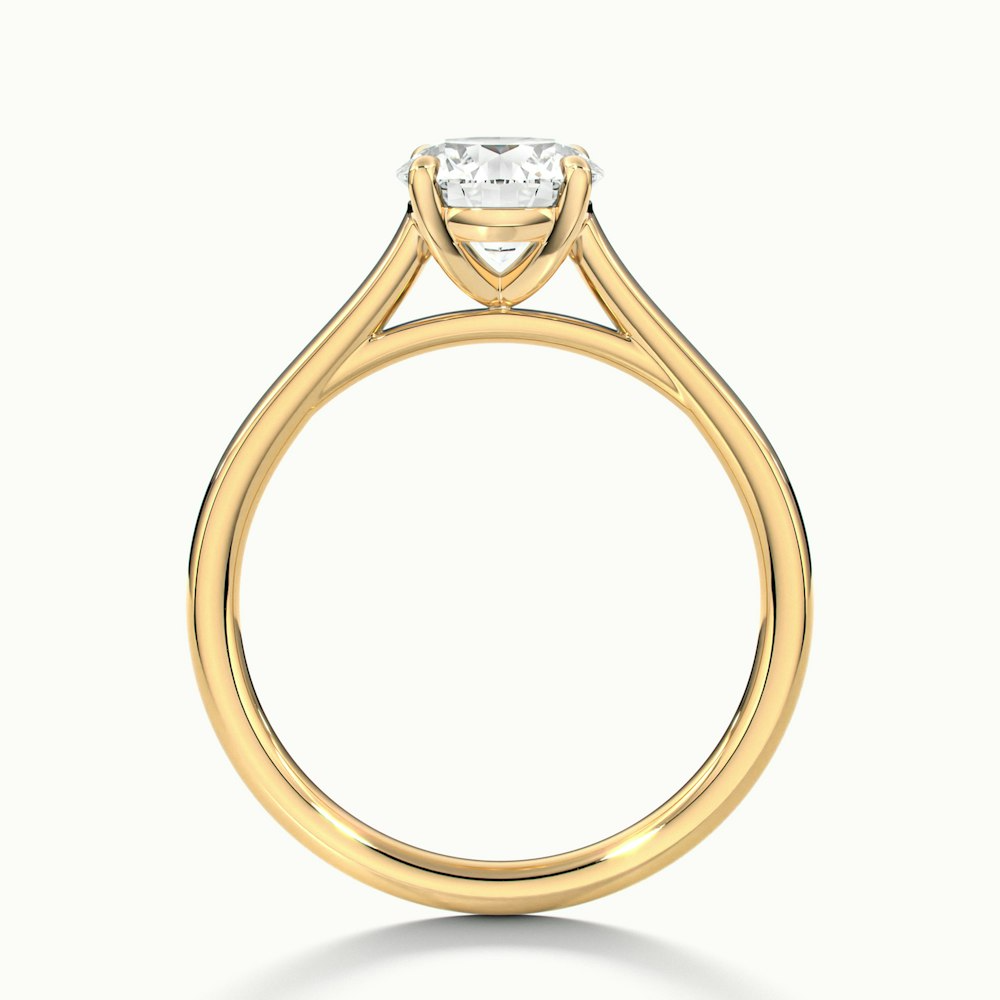 Anaya 3.5 Carat Round Cut Solitaire Moissanite Diamond Ring in 10k Yellow Gold