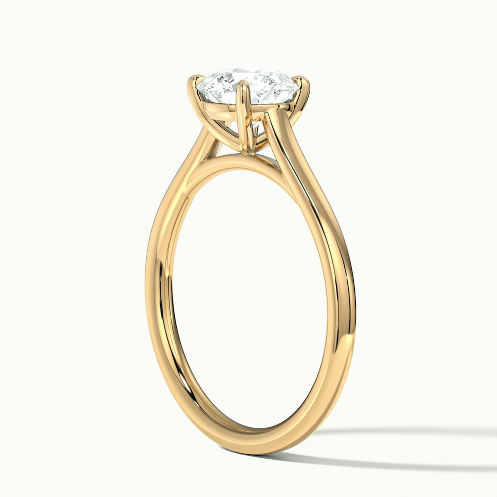 Lena 2.5 Carat Round Cut Solitaire Lab Grown Engagement Ring in 10k Yellow Gold