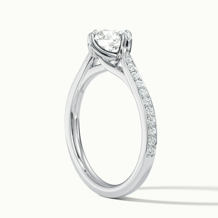 Anna 2.5 Carat Round Solitaire Pave Lab Grown Engagement Ring in 14k White Gold