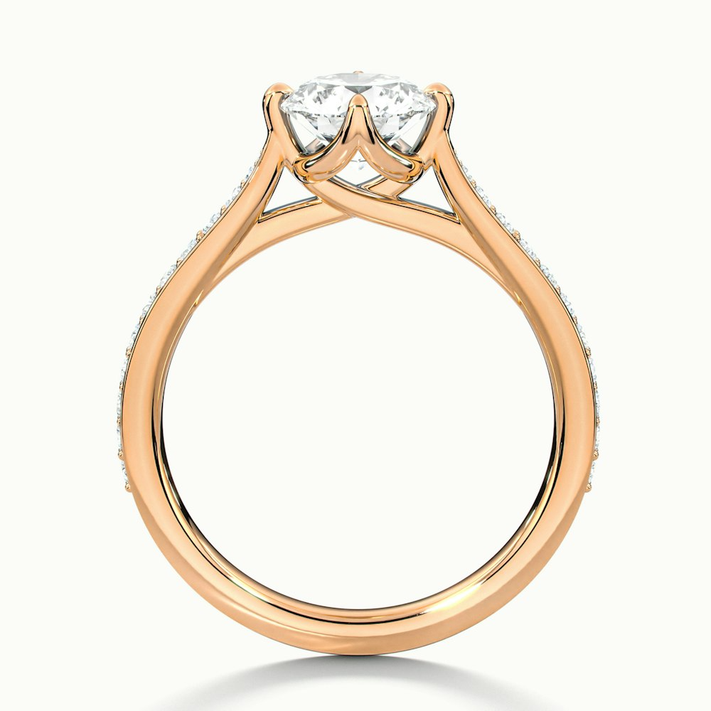 Anna 2.5 Carat Round Solitaire Pave Lab Grown Engagement Ring in 10k Rose Gold