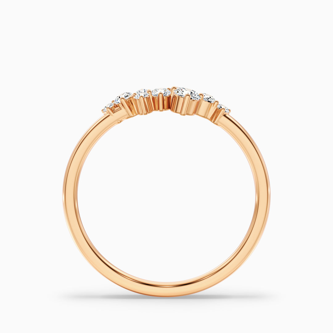 Vianey Round Cut Cluster Lab Grown Diamond Wedding Band