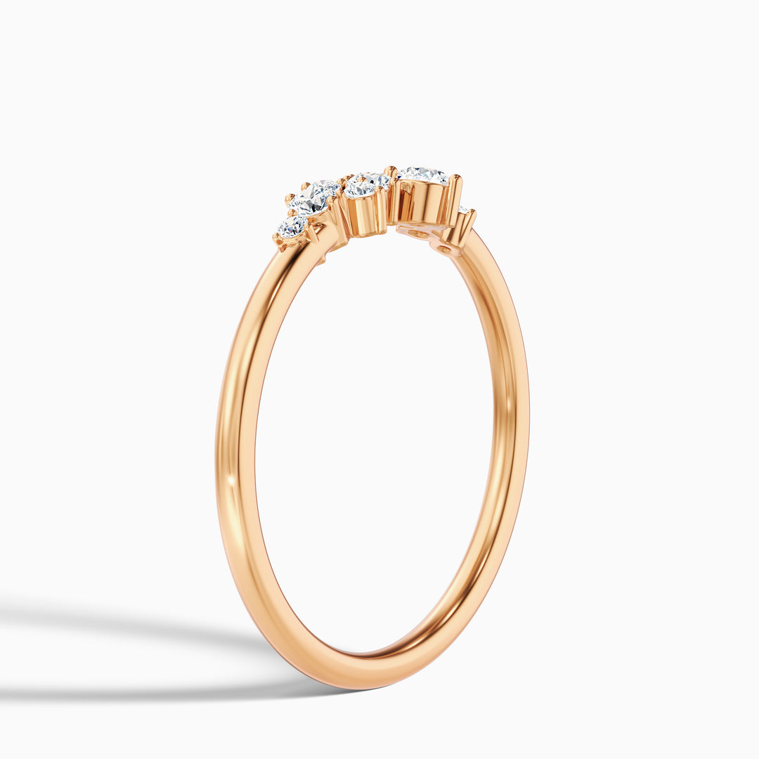 Vianey Round Cut Cluster Lab Grown Diamond Wedding Band