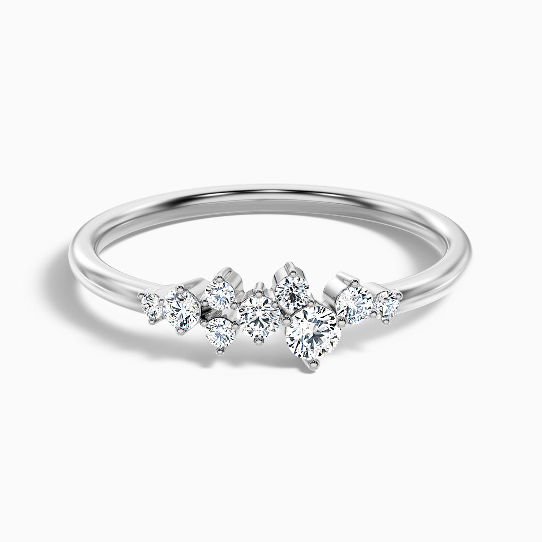 Vianey Round Cut Cluster Lab Grown Diamond Wedding Band