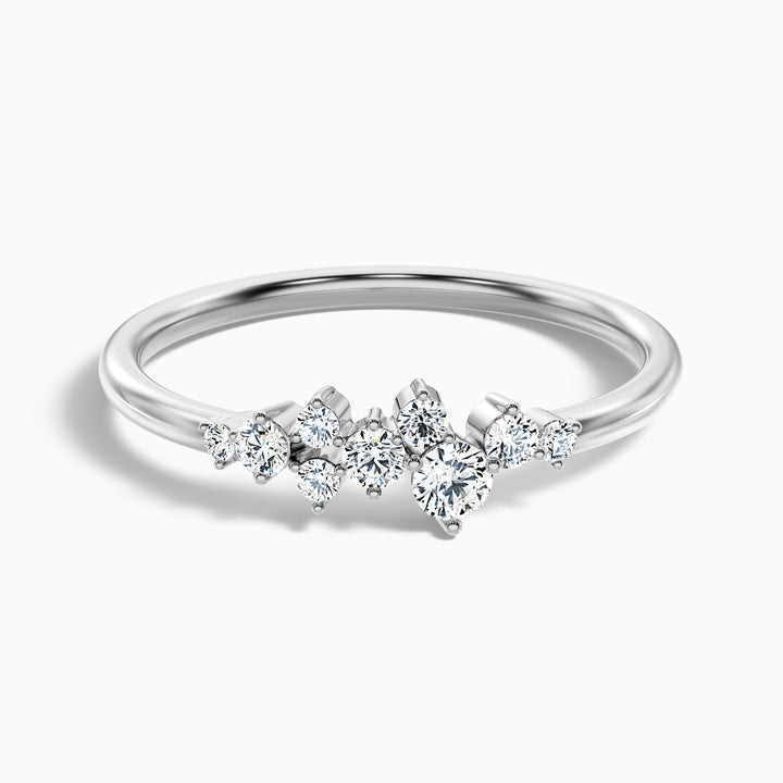 Vianey Round Cut Cluster Lab Grown Diamond Wedding Band