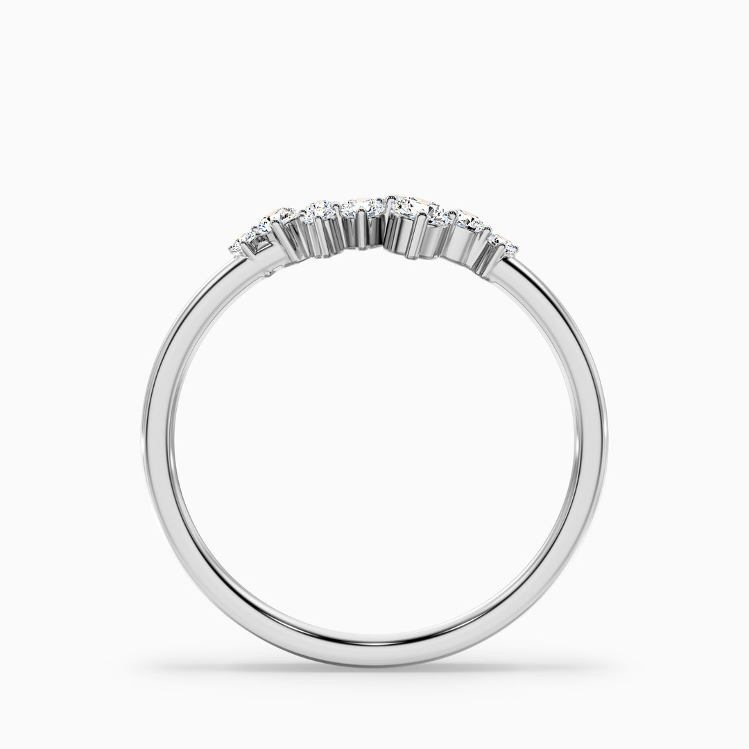 Vianey Round Cut Cluster Lab Grown Diamond Wedding Band