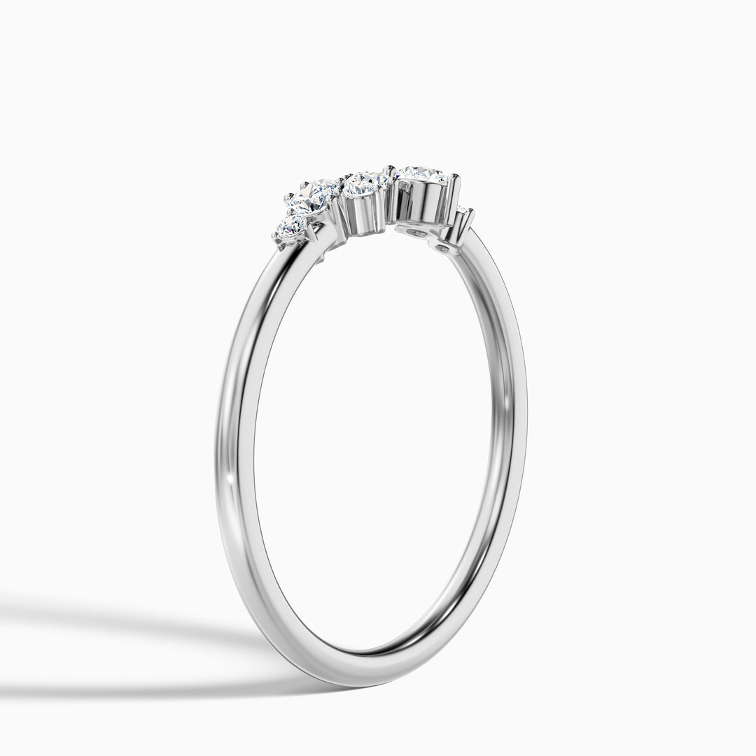 Vianey Round Cut Cluster Lab Grown Diamond Wedding Band