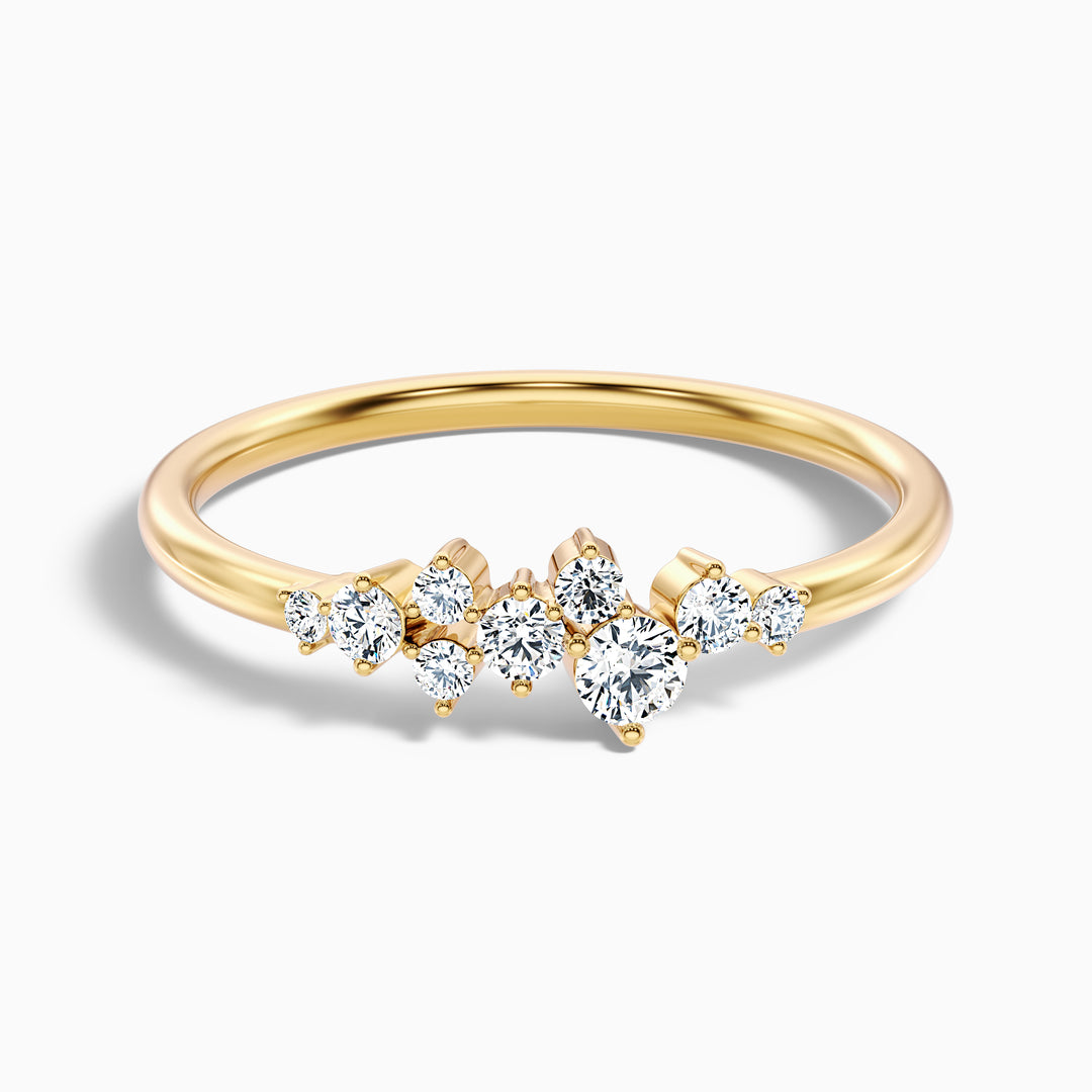 Vianey Round Cut Cluster Lab Grown Diamond Wedding Band