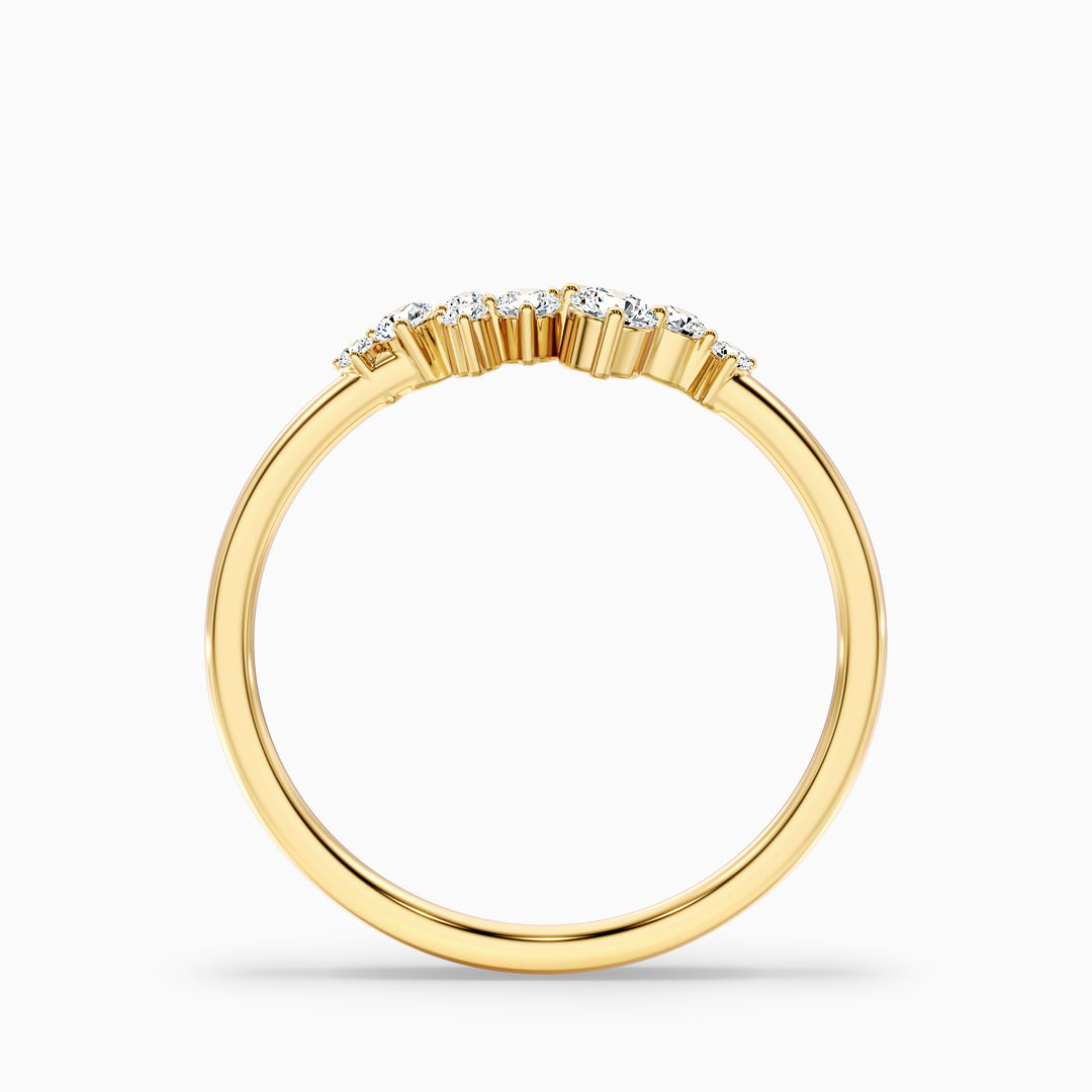 Vianey Round Cut Cluster Lab Grown Diamond Wedding Band