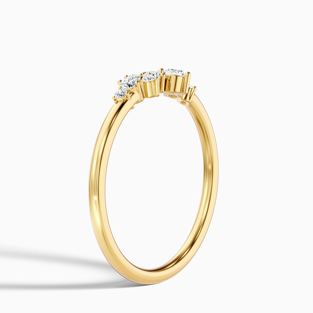Vianey Round Cut Cluster Lab Grown Diamond Wedding Band