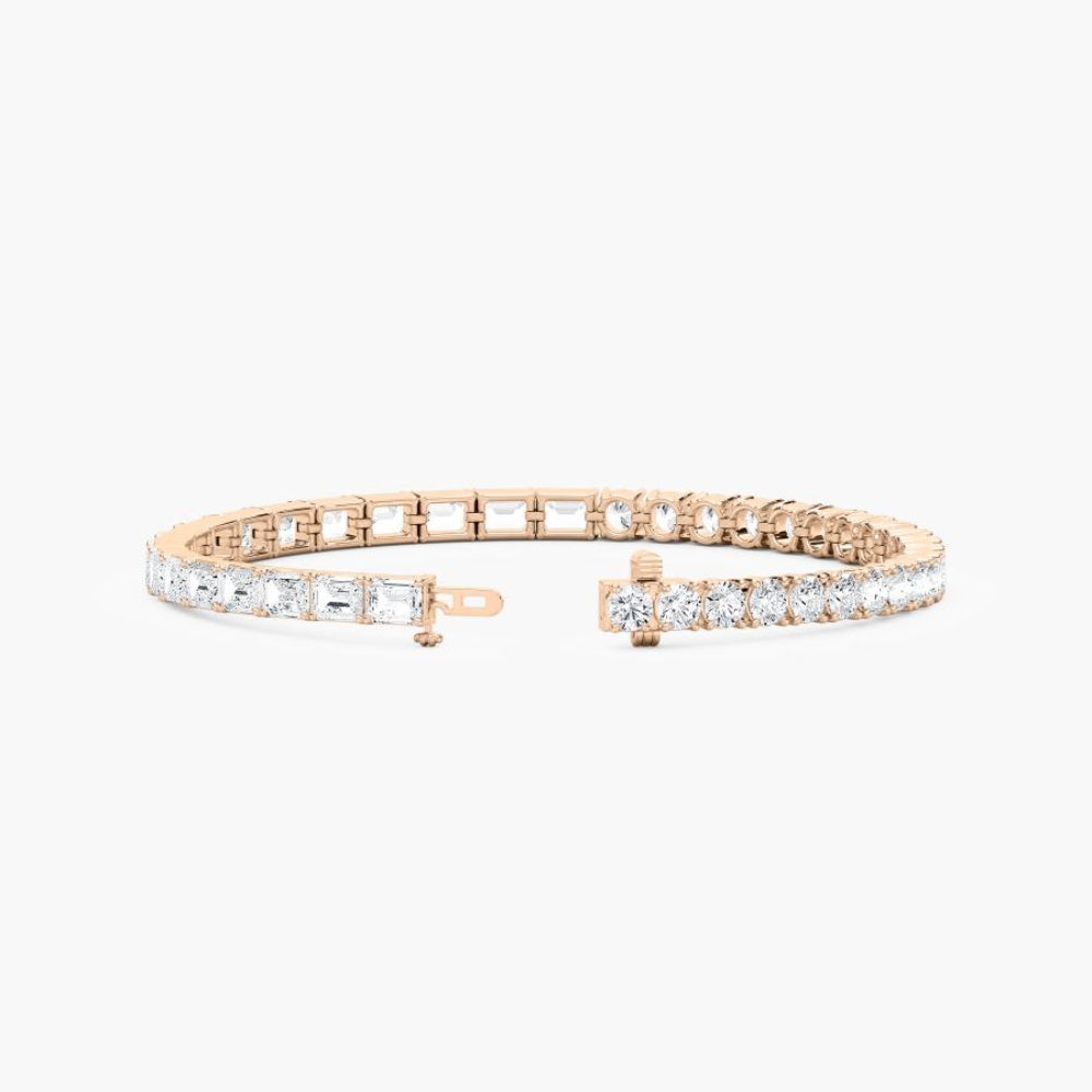 Josie Round And Emerald Lab Grown Diamond Tennis Bracelet