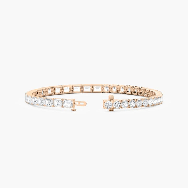 Josie Round And Emerald Lab Grown Diamond Tennis Bracelet