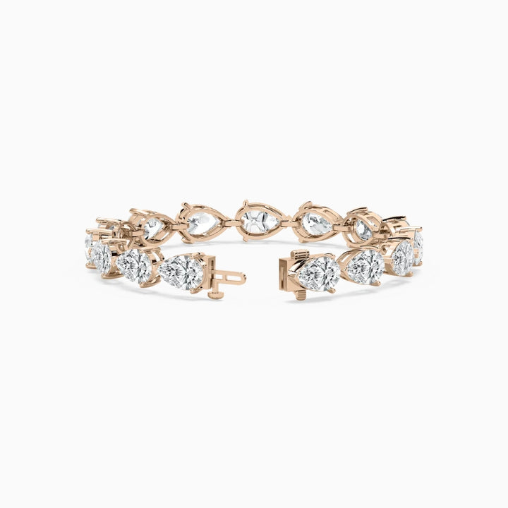 Ensley 30 Carat Pear Cut Lab Grown Diamonds Tennis Bracelet