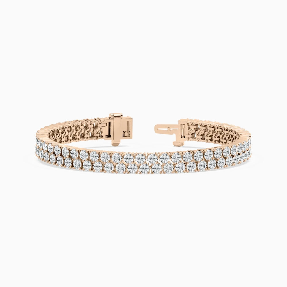 Delia Round Cut Lab Grown Diamond Mirror Magic Tennis Bracelet