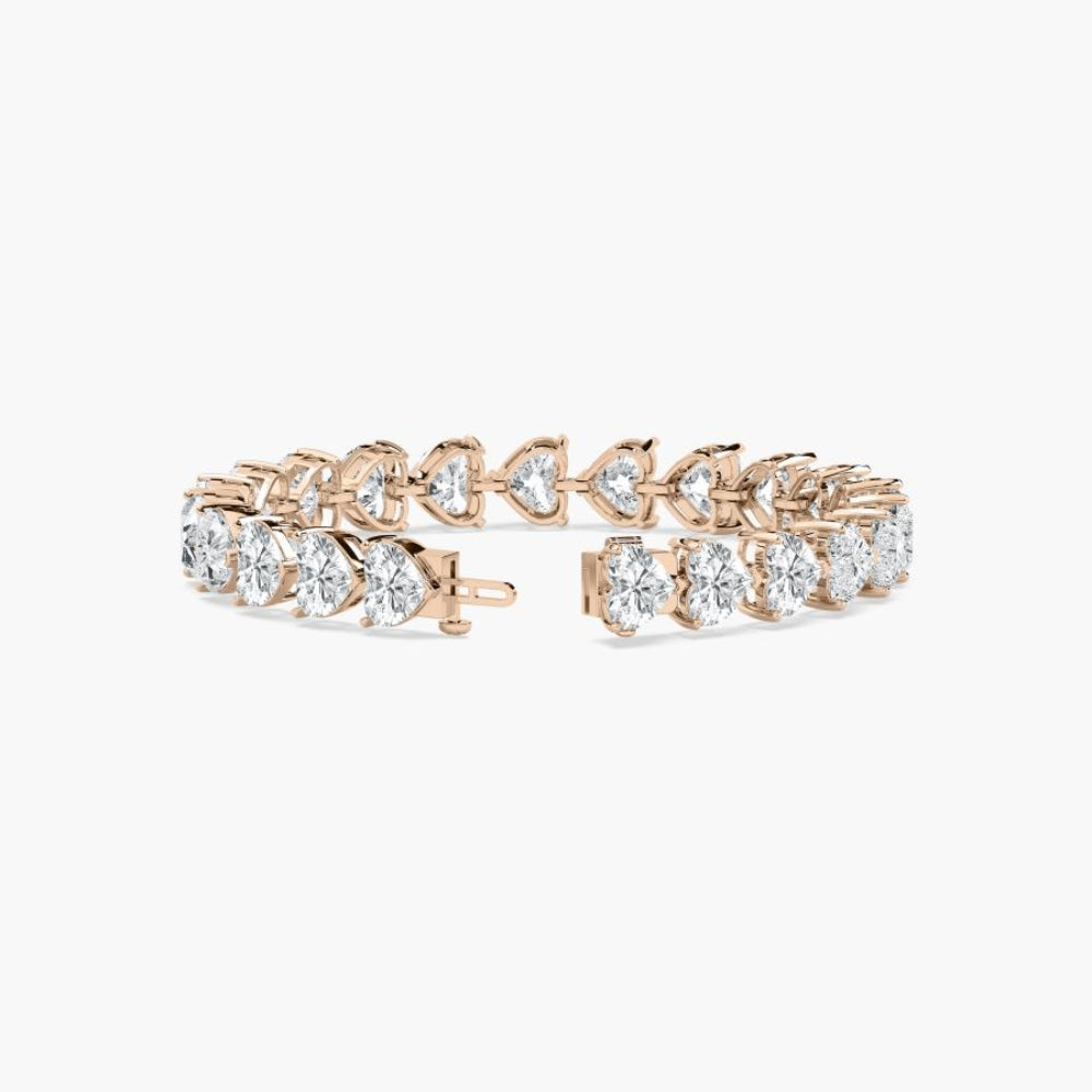 Mariah 44 Carat Heart Shaped Lab Grown Diamonds Tennis Bracelet