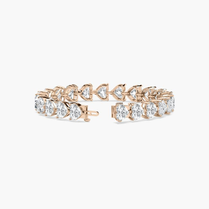 Mariah 44 Carat Heart Shaped Lab Grown Diamonds Tennis Bracelet