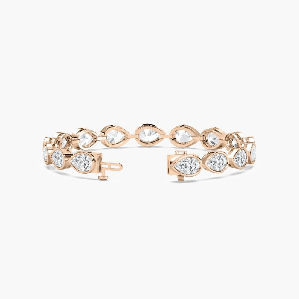 Adira 16 Carat Pear Cut Lab Grown Diamonds Tennis Bracelet