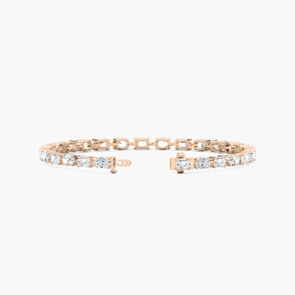 Stella Emerald And Oval Cut Lab Grown Diamond Tennis Bracelet